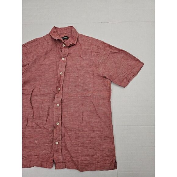 Orvis Mens Shirt Linen Button Up Pink Short Sleeve Size M - Picture 10 of 13